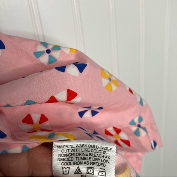 hanna andersson Dress 90 Blue Pink Multicolor Sleeveless Pockets Beach Summer - Picture 6 of 8